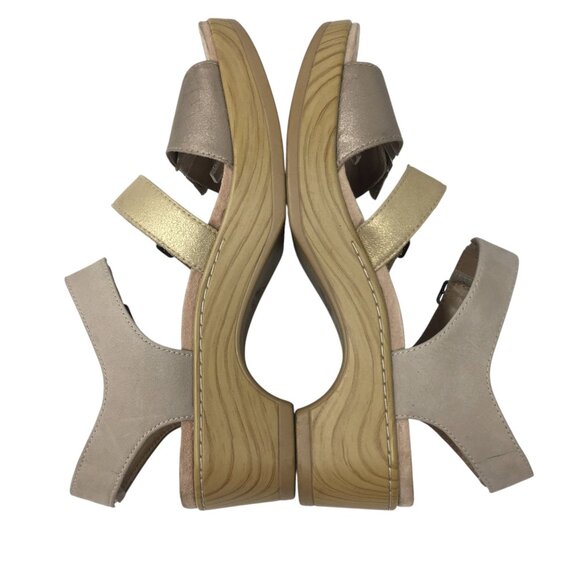 Dansko Malena Metallic Multi Leather Strappy Wedge Sandals Size 40 US 10-10.5 - Picture 12 of 14